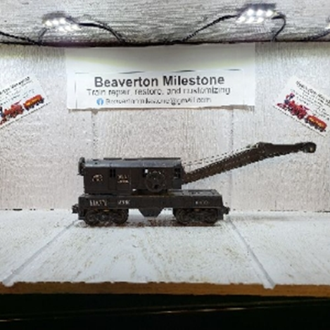 LIONEL 6460 BUCYRUS ERIE CRANE CAR BLACK CAB 8 WHEELS 52-54