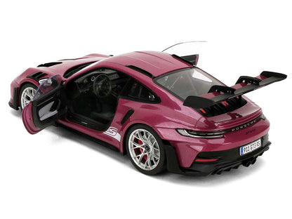 Porsche 911 GT3 RS Red Violet Metallic with White Stripes "Pink Slips" Series 1/18 Diecast Model Car by Jada