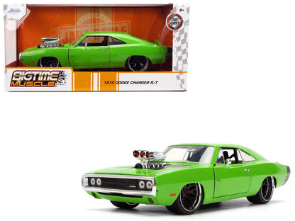 1970 Dodge Charger R/T Bright Green with Black Tail Stripe "Bigtime Muscle" Series 1/24 Diecast Model Car by Jada  free shipping USA