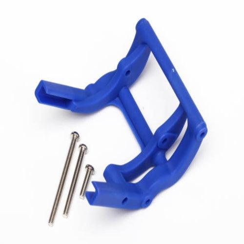 Traxxas 3677X Wheelie Bar Mount Blue Stampede Rustler