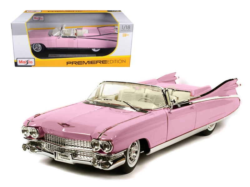 1959 Cadillac Eldorado Biarritz Convertible Pink 1/18 Diecast Model Car by Maisto  free shipping USA