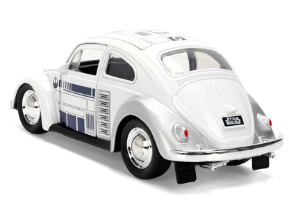 1959 Volkswagen Beetle "R2-D2" Livery White with Graphics "Star Wars" Franchise "Hollywood Rides" Series 1/32 Diecast Model Car by Jada