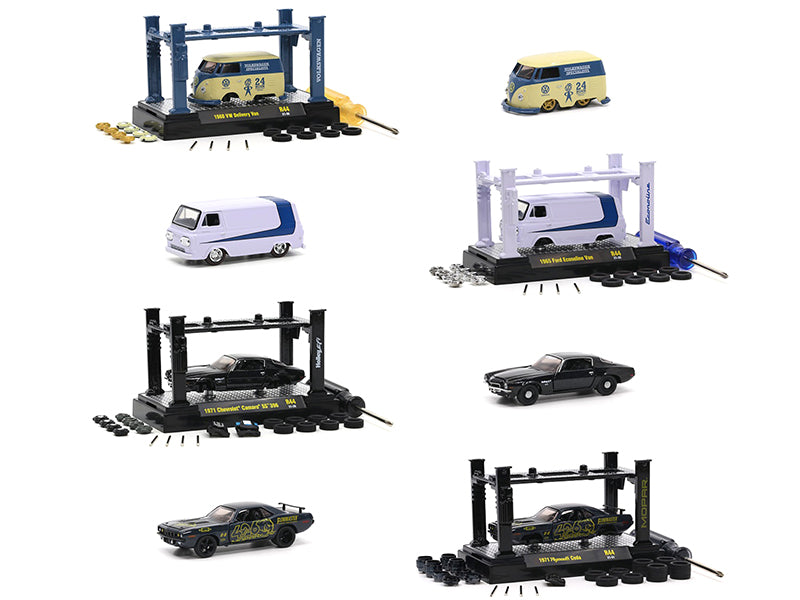 Model Kit 4 piece Car Set Release 44 Limited Edition to 9400 pieces Worldwide 1/64 Diecast Model Cars by M2 Machines  free shipping USA