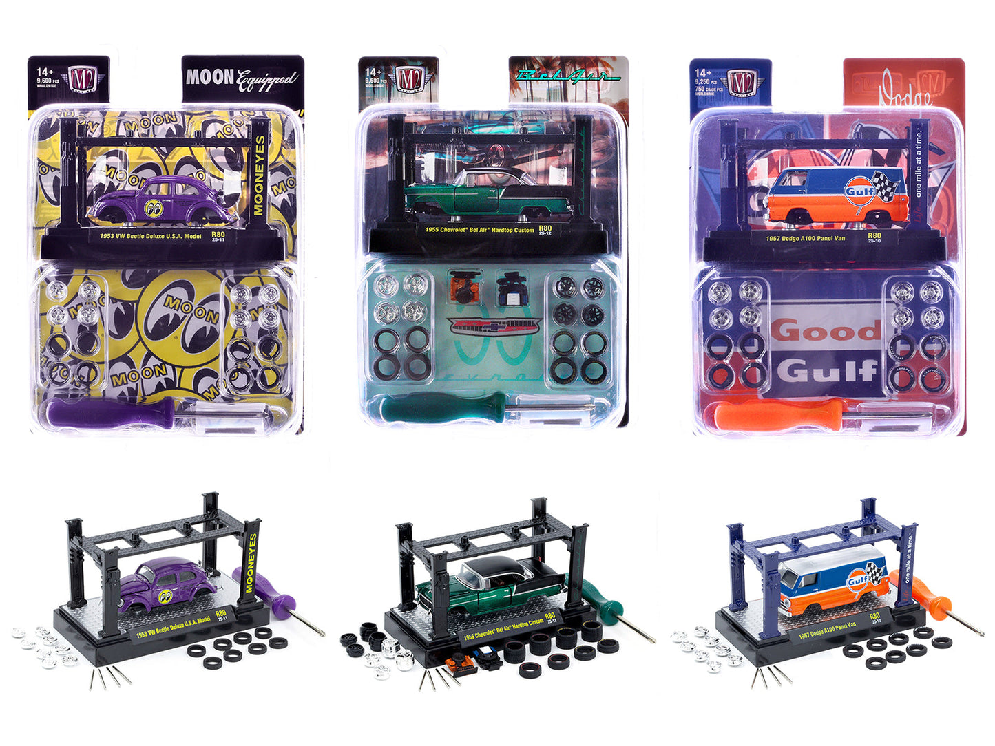 Model Kit 3 piece Car Set Release 80 Limited Edition to 9600 pieces Worldwide 1/64 Diecast Model Cars by M2 Machines  free shipping USA