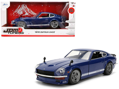 1972 Datsun 240Z Blue with White Stripes "JDM Tuners" Series 1/24 Diecast Model Car by Jada  free shipping USA