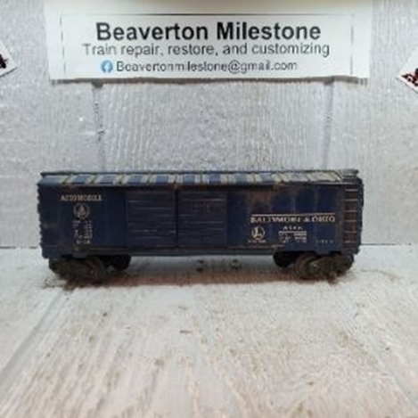 LIONEL 6468 B&O AUTO BOXCAR, BLUE, 53-55