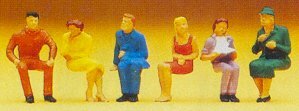 Preiser 14095 HO Scale Spectators Seated Persons pkg(6)