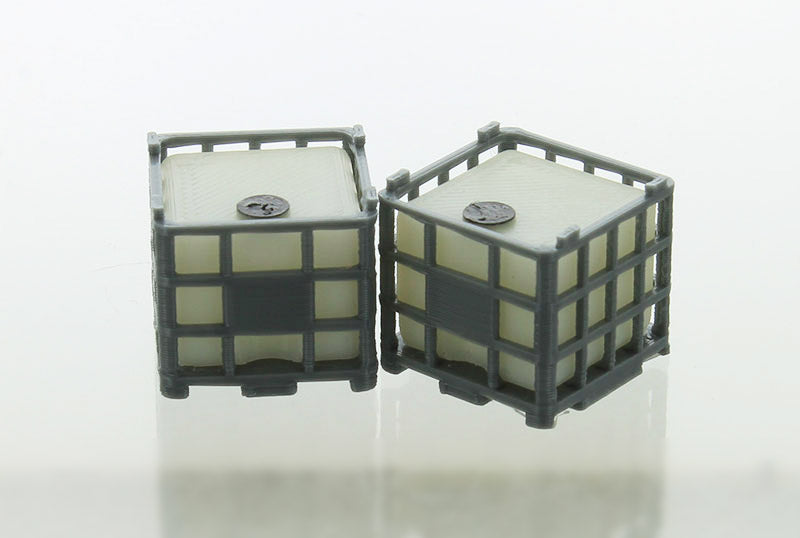 3D To Scale 64-250-GY 1/64 IBC Pallet Tanks, Grey 2-Pack