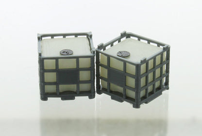 3D To Scale 64-250-GY 1/64 IBC Pallet Tanks, Grey 2-Pack