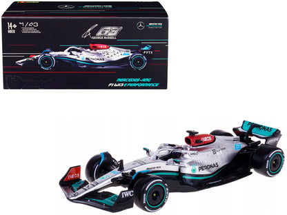 Mercedes-AMG F1 W13 E Performance #63 George Russell "F1 Formula One World Championship" (2022) with Display Case 1/43 Diecast Model Car by Bburago  free shipping USA