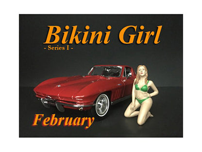 February Bikini Calendar Girl Figurine for 1/24 Scale Models by American Diorama  free shipping USA