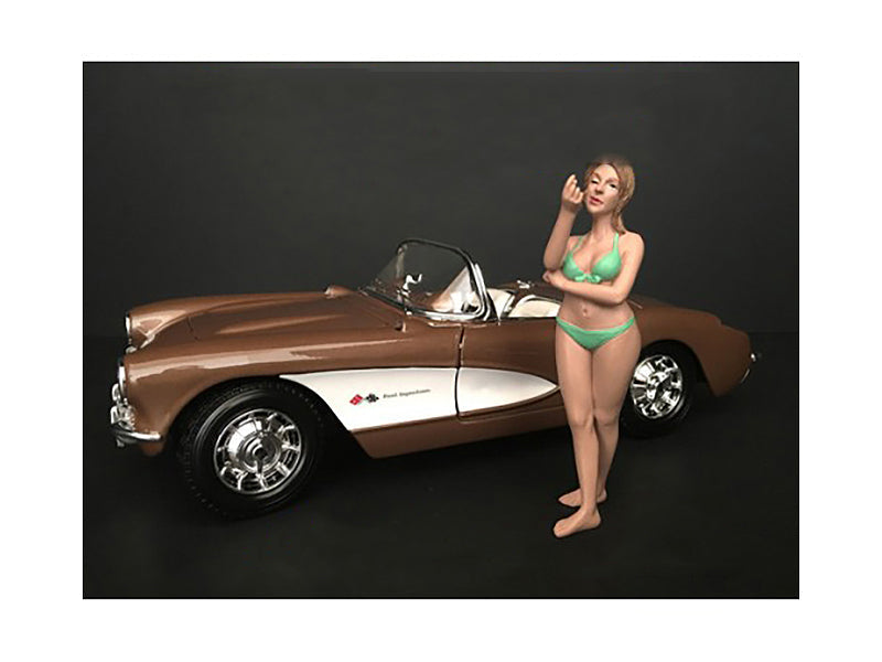 August Bikini Calendar Girl Figurine for 1/18 Scale Models by American Diorama  free shipping USA