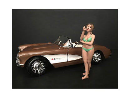 August Bikini Calendar Girl Figurine for 1/18 Scale Models by American Diorama  free shipping USA