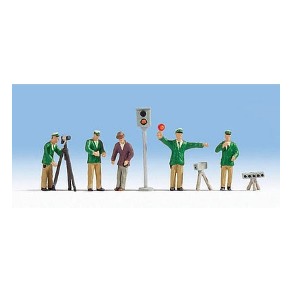 Noch 15099 HO Scale Police w/Accessories -- pkg(5)