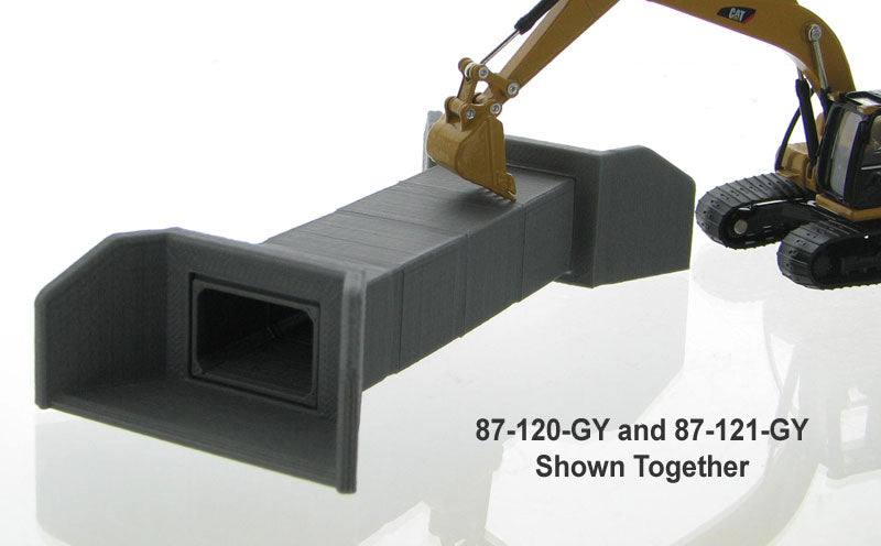 3D To Scale 87-120-GY 1/87 (HO) Concrete Box Culvert, 4 Pack