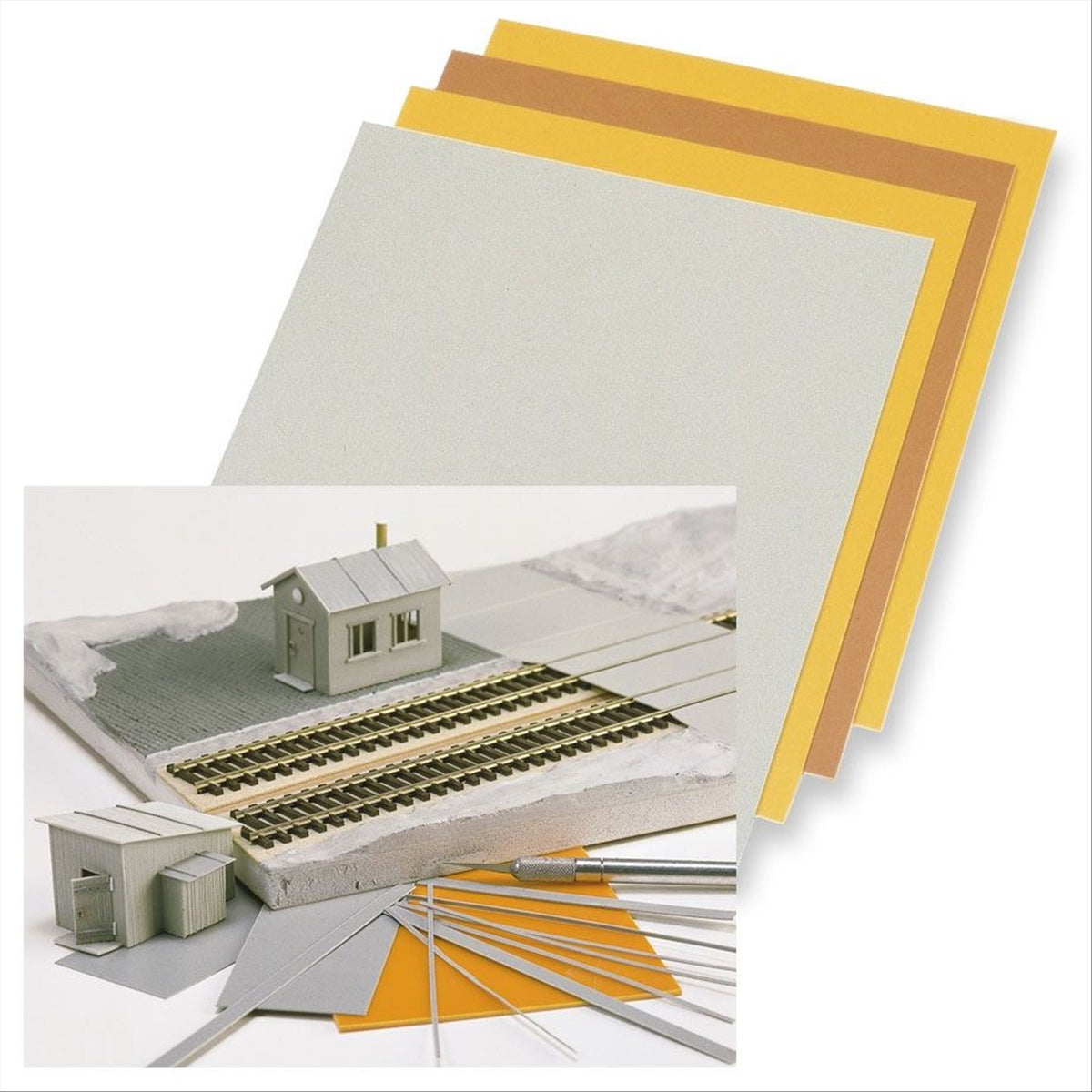 Busch 7203 All Scale Polystyrene Plastic Sheets, Assorted