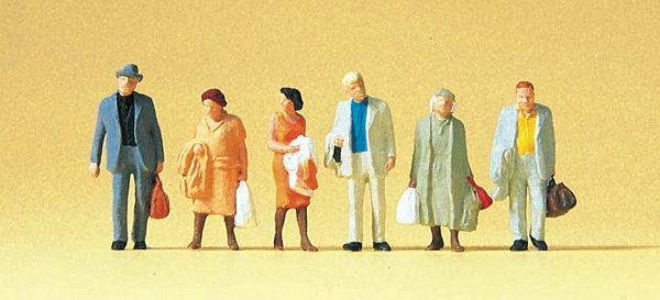 Preiser 14027 HO Scale Pedestrians Passengers w/Bags