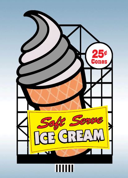 Miller Engineering 443002 HO/N Scale Soft serve Billboard