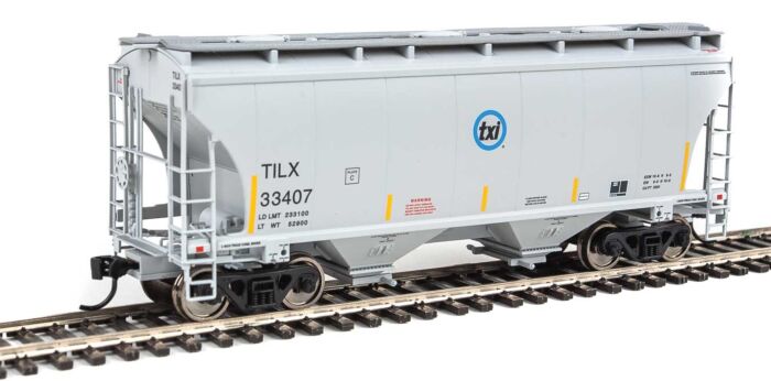 Walthers Mainline 7551 HO Scale 39' Trinity 3281 2-Bay Covered Hopper - Ready to Run -- Trinity Industries Leasing TILX #33407