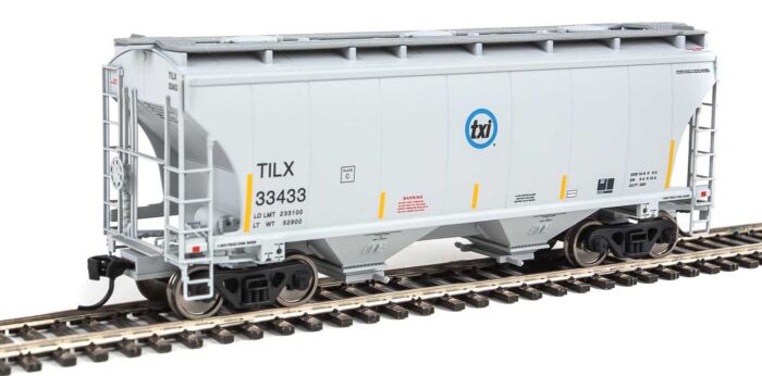 Walthers Mainline 910-7552 HO Scale 39' Trinity 3281 2-Bay Covered Hopper - Ready to Run -- Trinity Industries Leasing TILX #33433
