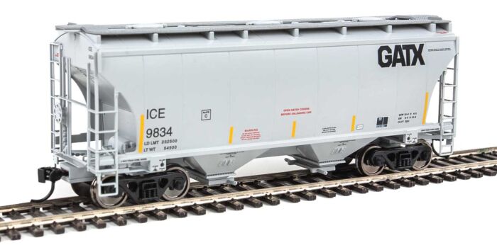 Walthers Mainline 910-7559 HO Scale 39' Trinity 3281 2-Bay Covered Hopper - Ready to Run -- Iowa, Chicago & Eastern w/GATX Logo #9834