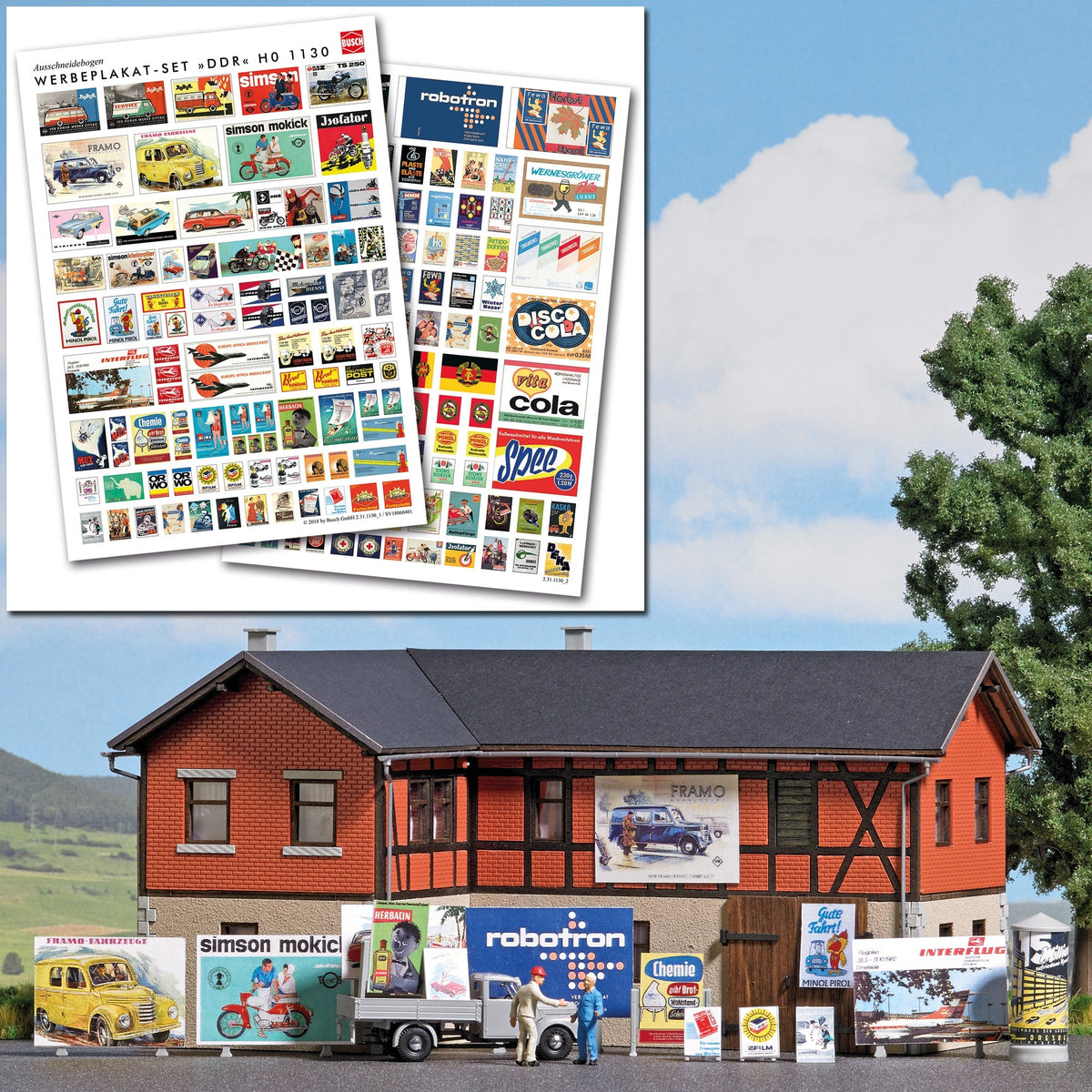 Busch 1130 HO Scale GDR/DDR Advertising Posters, pkg(150+)