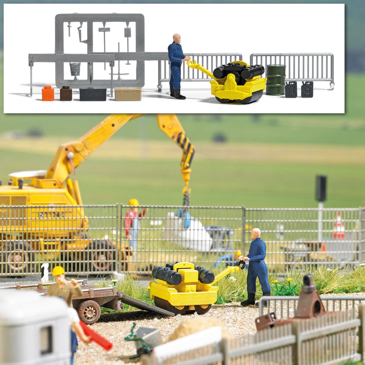 Busch 7805 HO Scale Road Roller with Figure & Accessories