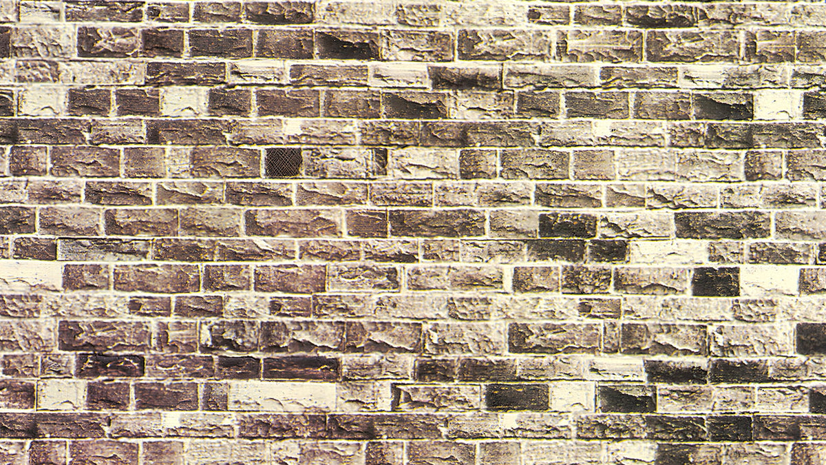 Noch 57530 HO/TT/O Scale Embossed Stone Card Sheet, Basalt