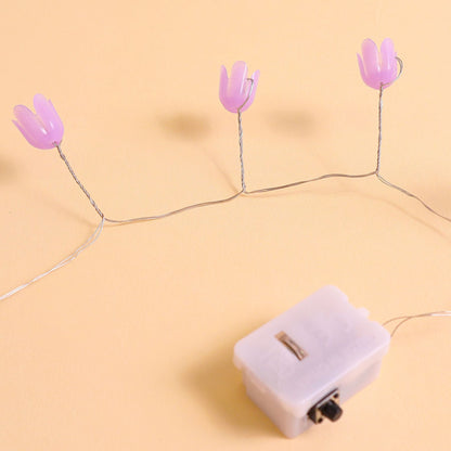 Tulip Mirror LED Night Light - Purple