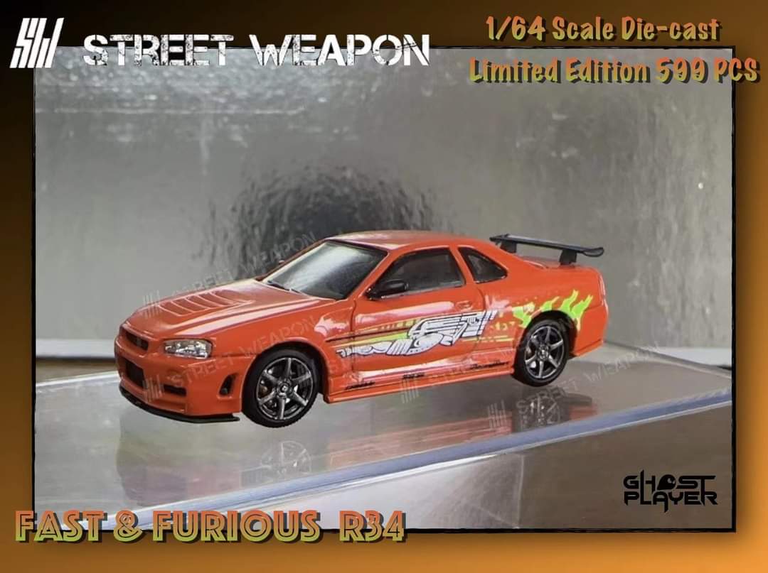 Street Weapon Nissan (R34) GT-R Fast & Furious Livery 1:64