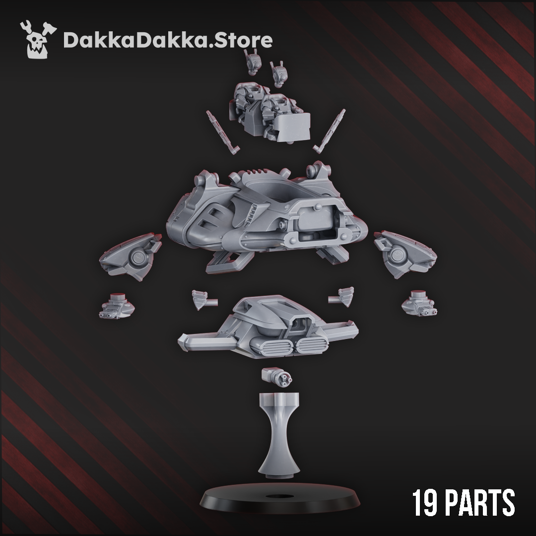 MSC APC "Cometail" - 3D Resin Printed Sci-Fi Vehicle (107mm Length) by DakkaDakka 28mm Heroic Scale Miniature, 107x91mm