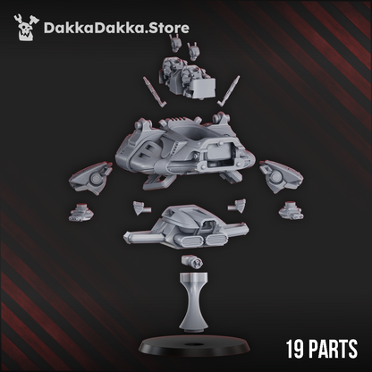MSC APC "Cometail" - 3D Resin Printed Sci-Fi Vehicle (107mm Length) by DakkaDakka 28mm Heroic Scale Miniature, 107x91mm