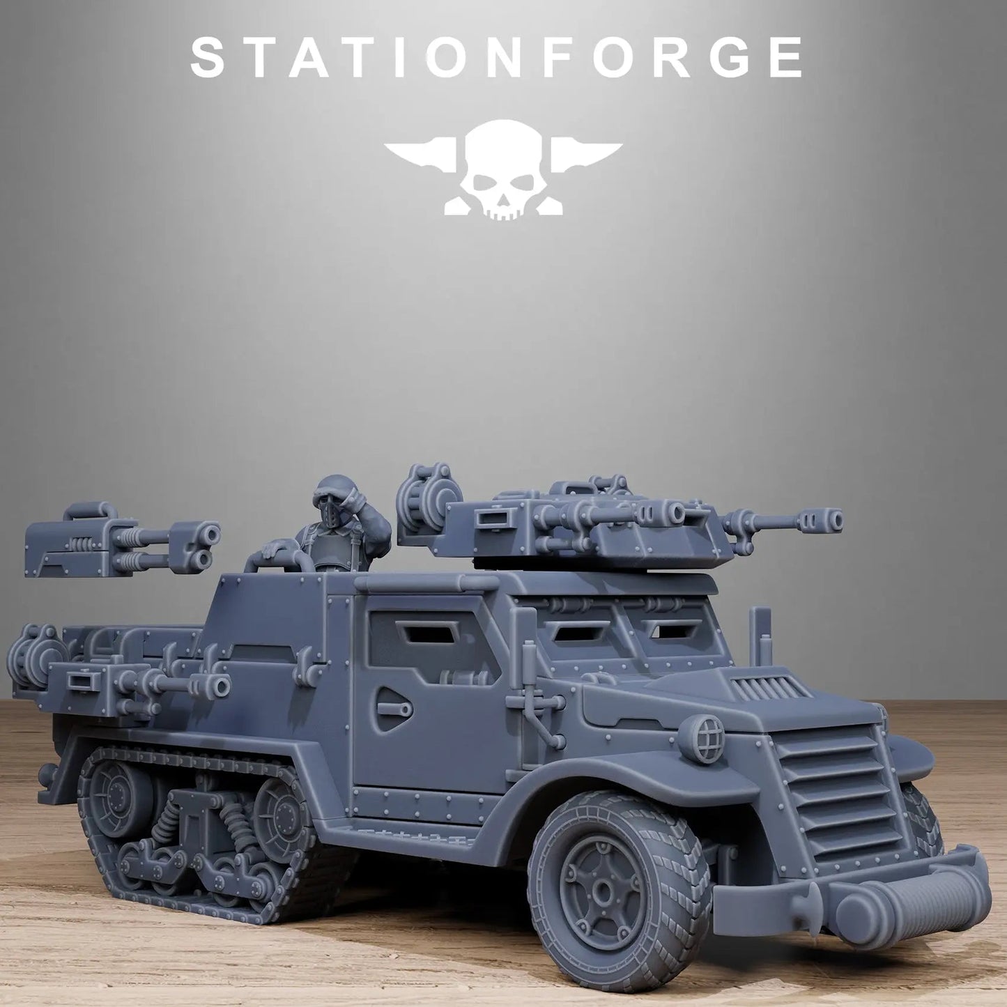 Free Guard Halftrack by Station Forge 28/32mm Heroic Scale Miniature, 150mm, Tank, Resin Model