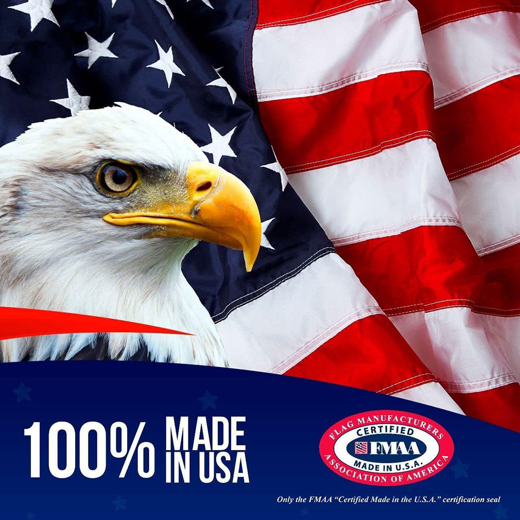 American Flag | American Flags for Outside 3'x5' |100% Made in USA Flag - Premium US Flag 3X5 Heavy Duty Outdoor with Embroidered Stars and Sewn Stripes.