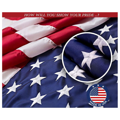 American Flag | American Flags for Outside 3'x5' |100% Made in USA Flag - Premium US Flag 3X5 Heavy Duty Outdoor with Embroidered Stars and Sewn Stripes.