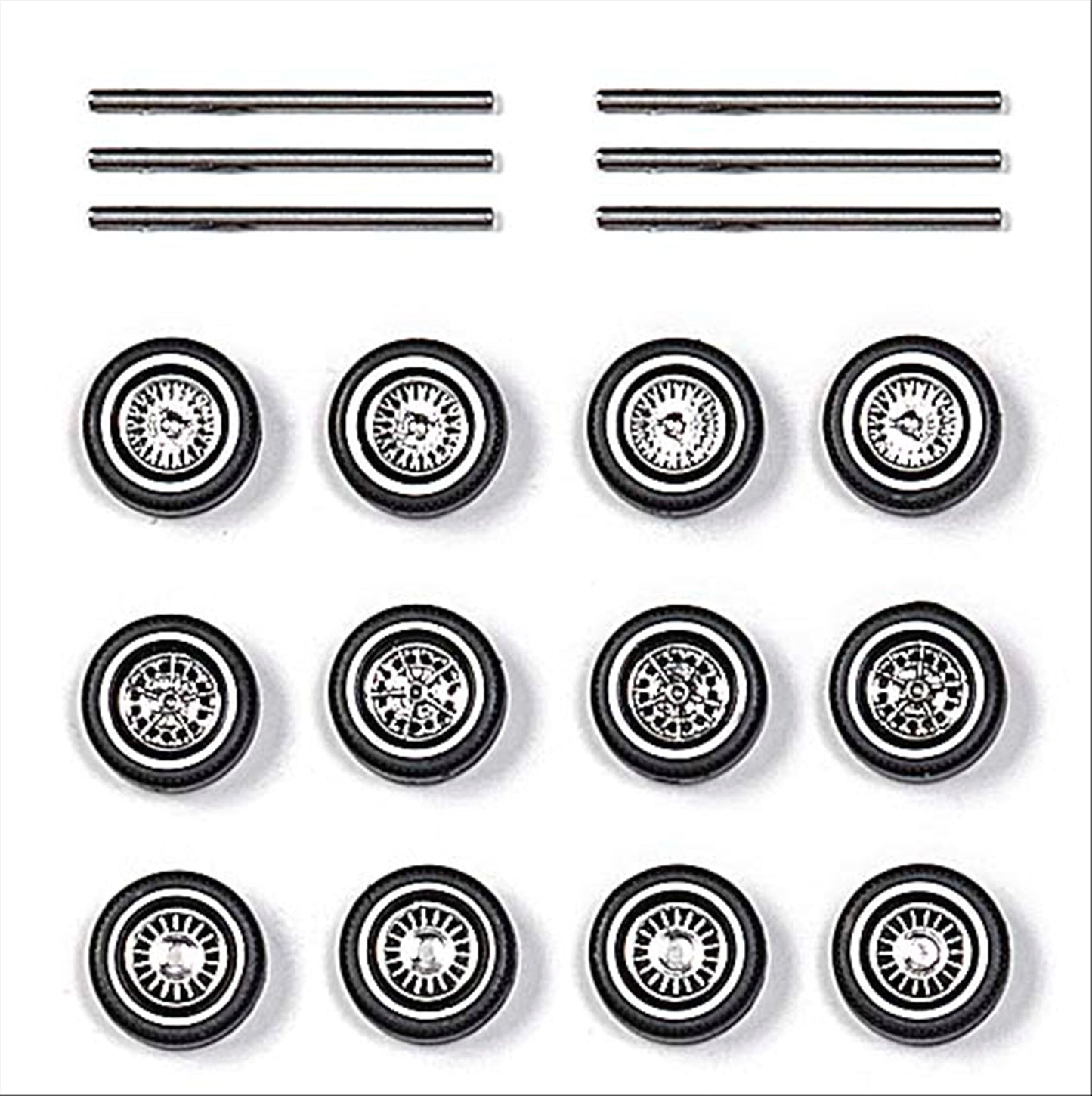 Busch 49959 HO Scale Noble Spoke Wheel & Whitewall Tire Set