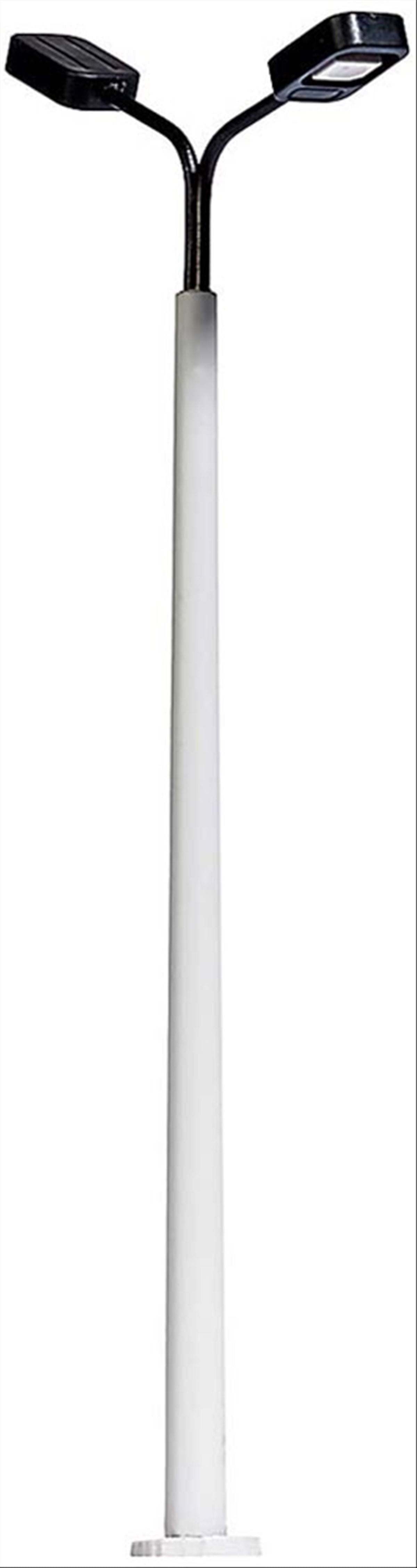 Busch 4139 HO Scale Concrete Double Streetlight, LEDs