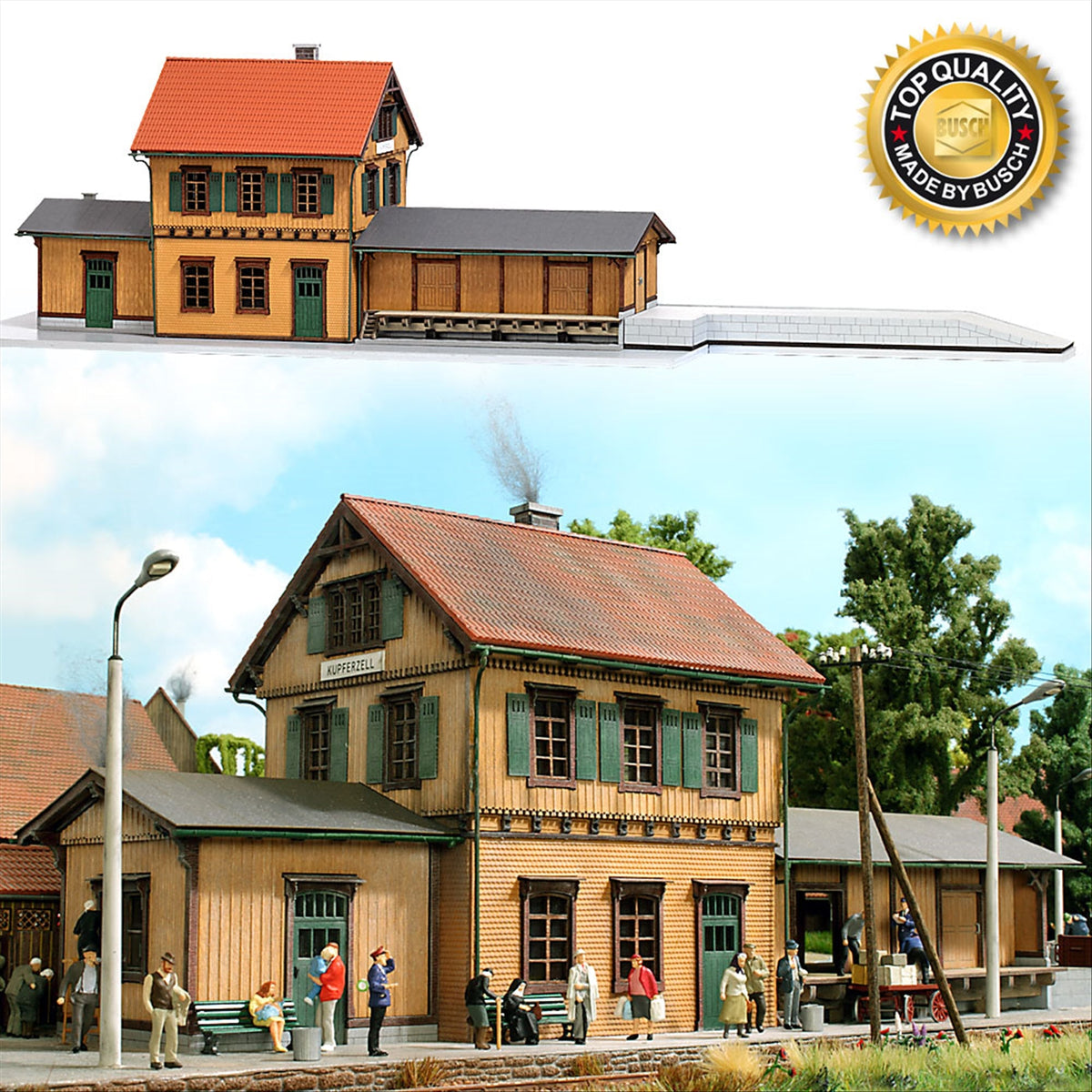 Busch 1468 HO Scale 1892 Kupferzell Wood Train Station Kit