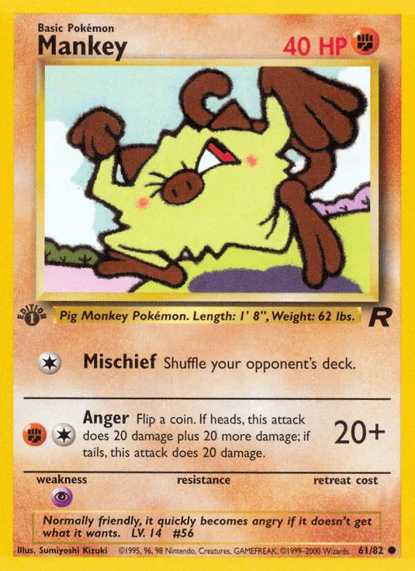 Mankey (61/82) [Team Rocket 1st Edition]