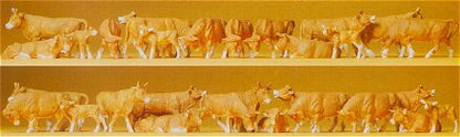 Preiser 14409 HO Scale Cows pkg(30) -- Brown & White