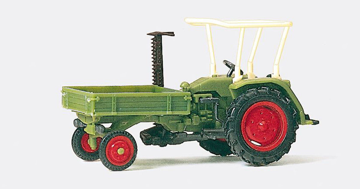 Preiser 17927 HO Scale Tractor-Wagon Tool Carrier