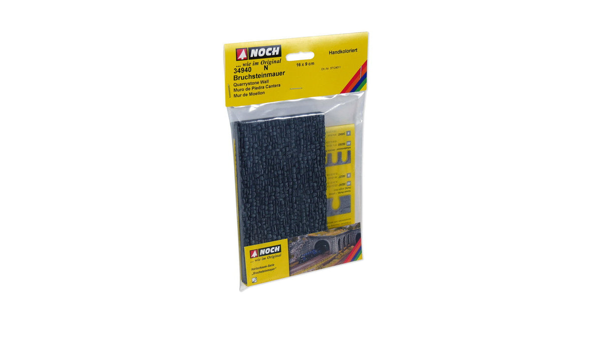 Noch 34940 N Scale Quarrystone Wall, Gray