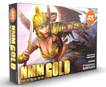 AK Interactive 11606 Non-Metallic Metal Gold 3G Acrylic Paint Set (6 Colors) 17m