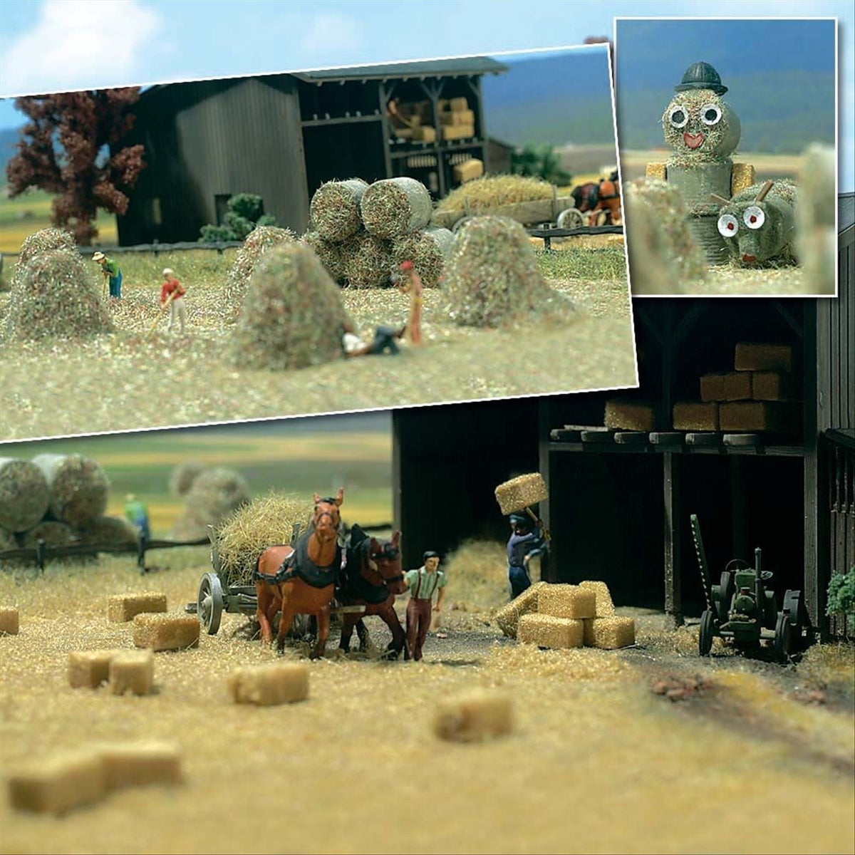Busch 1212 HO Scale Hay & Straw Bale Set, Assembled