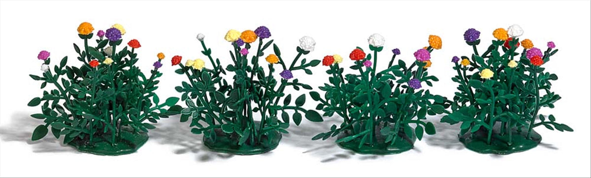 Busch 1244 HO Scale Dahlias, Assembled pkg(44)