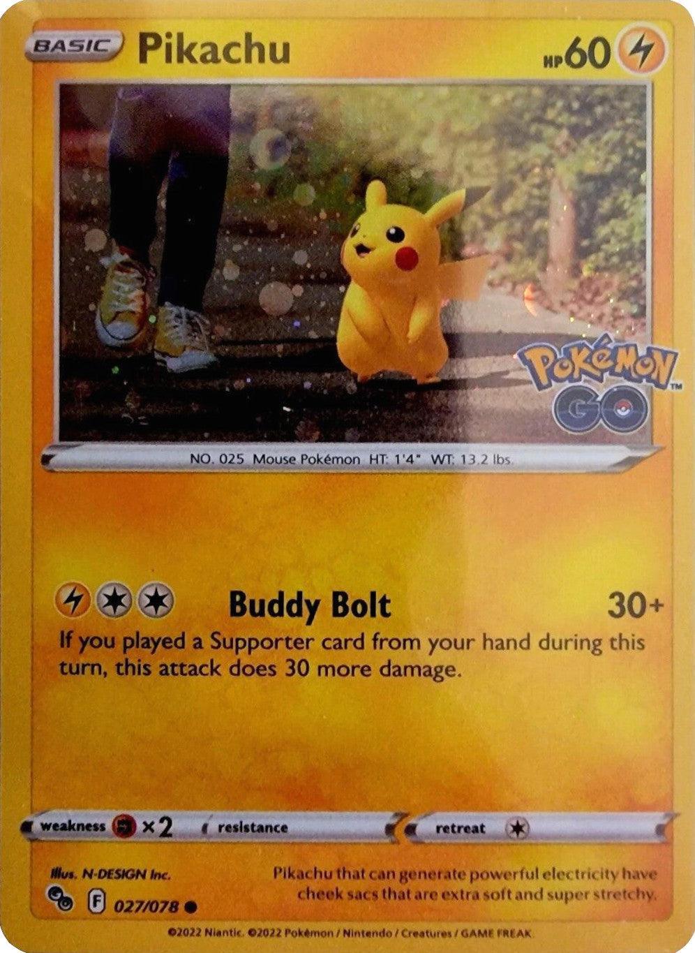 Pikachu (027/078) (Cosmos Holo) [Pokémon GO]
