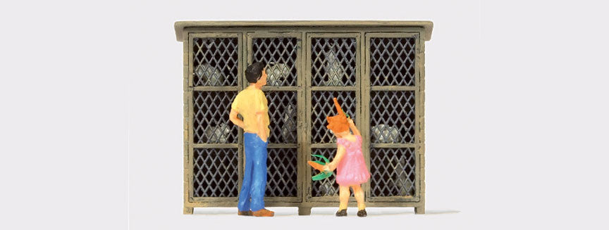 Preiser 28099 HO Scale Feeding the Rabbits Figure Set