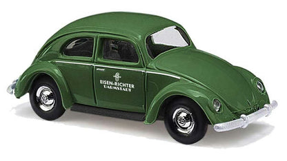 Busch 42752 HO Scale 1951 Volkwagen Beetle with Oval Back Window - Assembled -- Eisen Richter (gren, German Lettering)