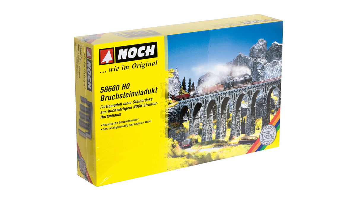 Noch 58660 HO Scale Quarrystone Viaduct Kit, Straight, 37.4 cm