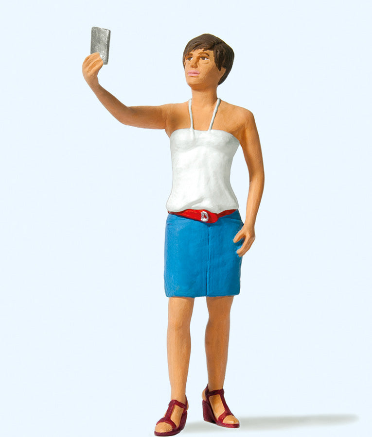Preiser 45524 G Scale Woman Taking a Selfie Figure